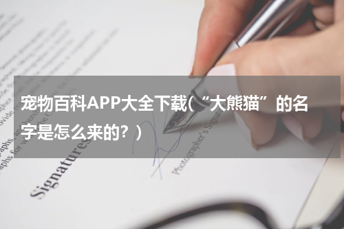 宠物百科APP大全下载(“大熊猫”的名字是怎么来的?)